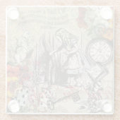 Alice in Wonderland gordijn klassieke kunst Glazen Onderzetter (Achterkant)