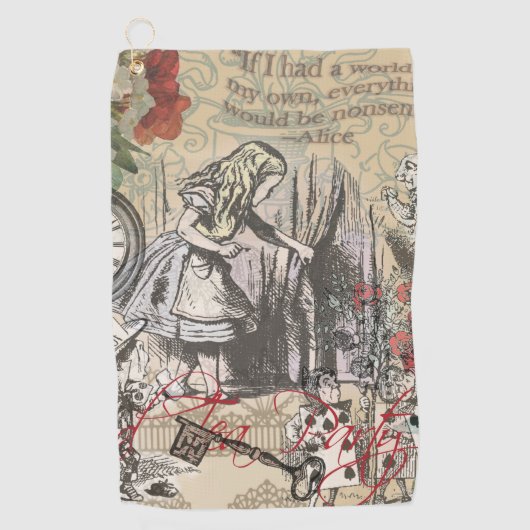 Alice in Wonderland gordijn klassieke kunst Golfhanddoek (Voorkant)