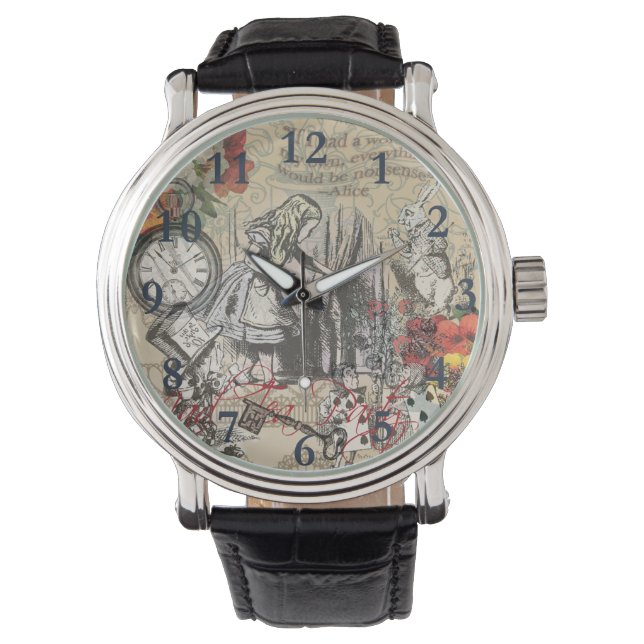 Alice in Wonderland gordijn klassieke kunst Horloge (Voorkant)