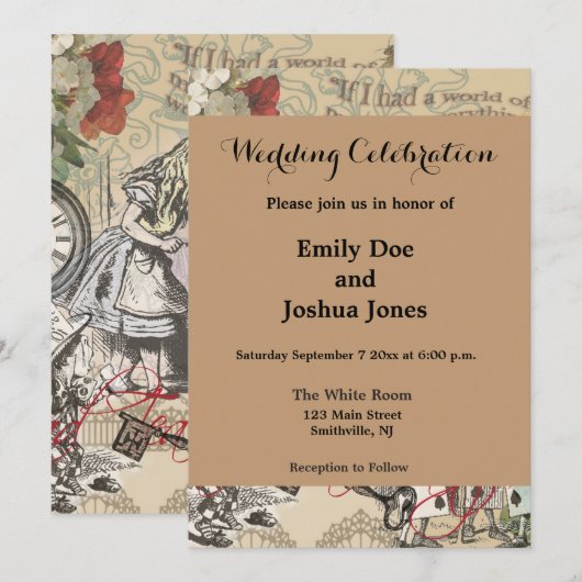 Alice in Wonderland gordijn klassieke kunst Kaart (Voorkant / Achterkant)