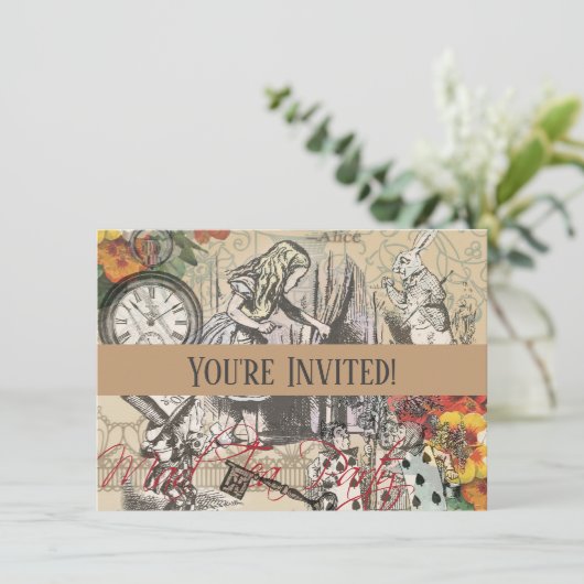 Alice in Wonderland gordijn klassieke kunst Kaart (Staand voorkant)