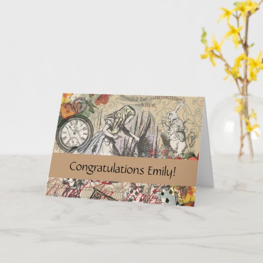 Alice in Wonderland gordijn klassieke kunst Kaart (Gele Bloem)