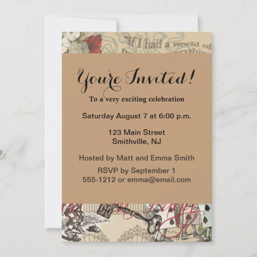 Alice in Wonderland gordijn klassieke kunst Kaart (Voorkant)