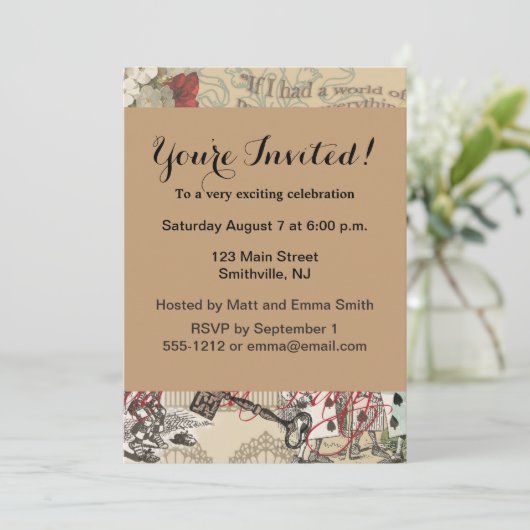 Alice in Wonderland gordijn klassieke kunst Kaart (Staand voorkant)