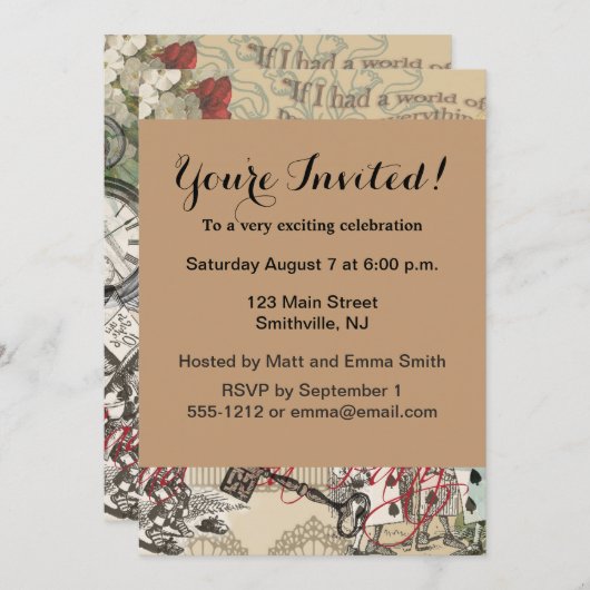 Alice in Wonderland gordijn klassieke kunst Kaart (Voorkant / Achterkant)