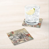 Alice in Wonderland gordijn klassieke kunst Kartonnen Onderzetters (Insitu)