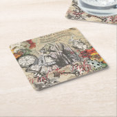 Alice in Wonderland gordijn klassieke kunst Kartonnen Onderzetters (Schuin)