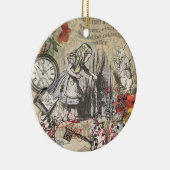 Alice in Wonderland gordijn klassieke kunst Keramisch Ornament (Rechts)