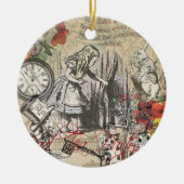 Alice in Wonderland gordijn klassieke kunst Keramisch Ornament (Voorkant)