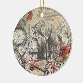 Alice in Wonderland gordijn klassieke kunst Keramisch Ornament (Links)