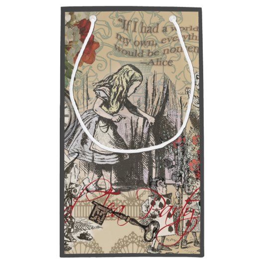 Alice in Wonderland gordijn klassieke kunst Klein Cadeauzakje (Achterkant)