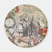 Alice in Wonderland gordijn klassieke kunst Magneet (Voorkant)
