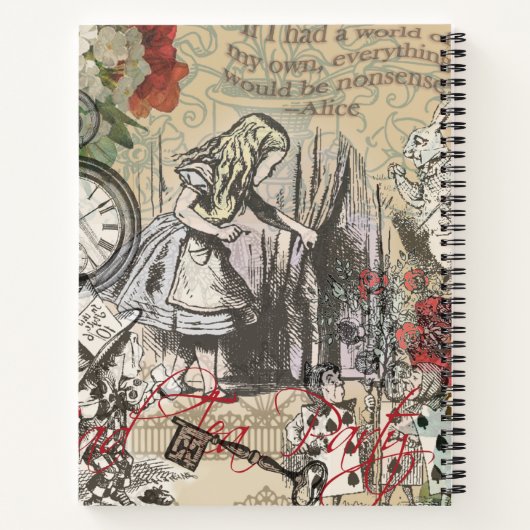 Alice in Wonderland gordijn klassieke kunst Notitieboek (Achterkant)