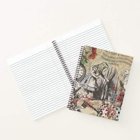 Alice in Wonderland gordijn klassieke kunst Notitieboek (Binnen)