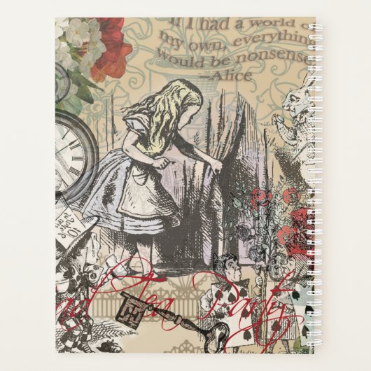 Alice in Wonderland gordijn klassieke kunst Planner (Achterkant)