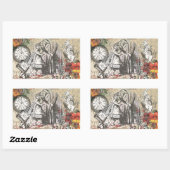 Alice in Wonderland gordijn klassieke kunst Rechthoekige Sticker (Vel)