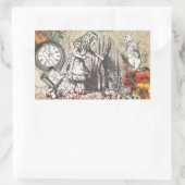 Alice in Wonderland gordijn klassieke kunst Rechthoekige Sticker (Tas)