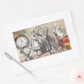 Alice in Wonderland gordijn klassieke kunst Rechthoekige Sticker (Envelop)