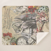 Alice in Wonderland gordijn klassieke kunst Sherpa Deken (Voorkant (horizontaal))