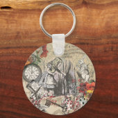 Alice in Wonderland gordijn klassieke kunst Sleutelhanger (Voorkant)