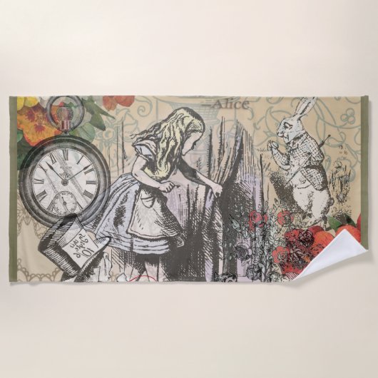Alice in Wonderland gordijn klassieke kunst Strandlaken (Voorkant)
