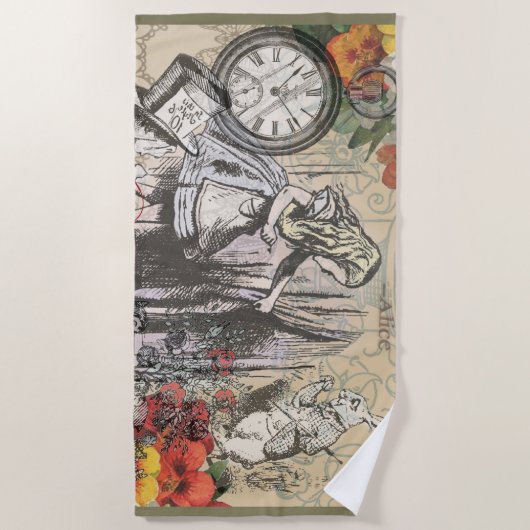 Alice in Wonderland gordijn klassieke kunst Strandlaken (Voorkant)