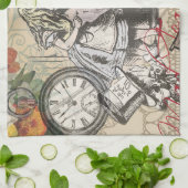 Alice in Wonderland gordijn klassieke kunst Theedoek (Gevouwen)