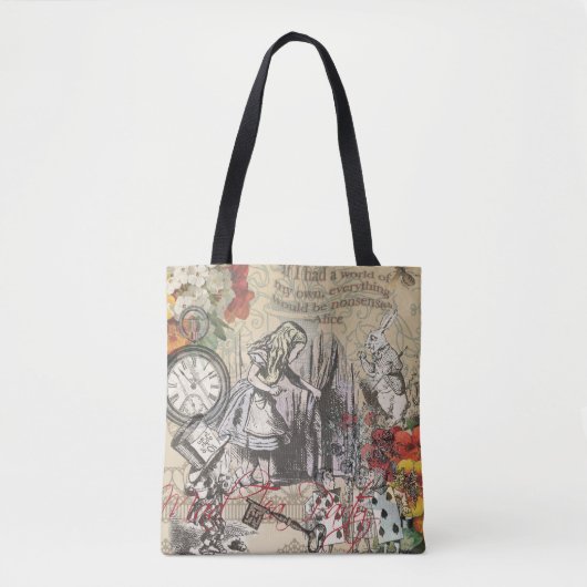 Alice in Wonderland gordijn klassieke kunst Tote Bag (Voorkant)