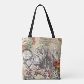 Alice in Wonderland gordijn klassieke kunst Tote Bag (Achterkant)