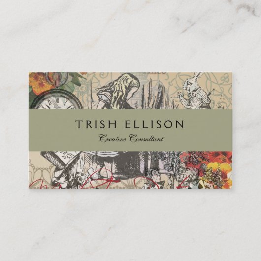 Alice in Wonderland gordijn klassieke kunst Visitekaartje (Voorkant)