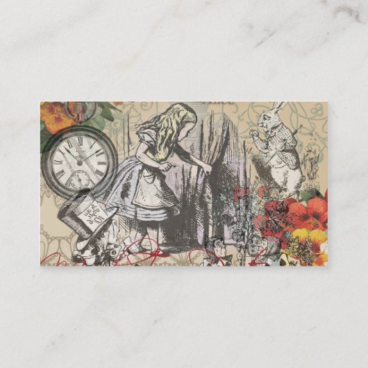 Alice in Wonderland gordijn klassieke kunst Visitekaartje (Achterkant)