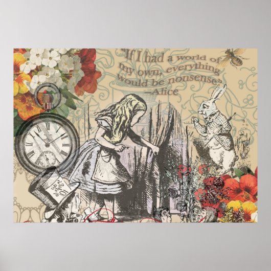 Alice in Wonderland Gordijn Onzin Poster (Voorkant)