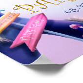 Alice in Wonderland, goudglitter, baby shower Poster (Hoek)