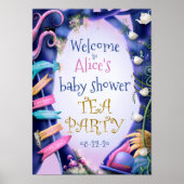 Alice in Wonderland, goudglitter, baby shower Poster (Voorkant)