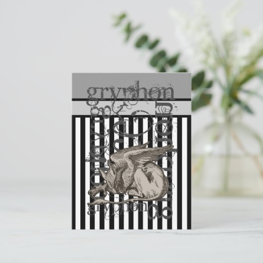 Alice in Wonderland Griffin Grunge Briefkaart (Staand voorkant)