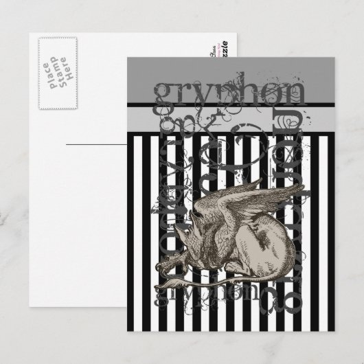 Alice in Wonderland Griffin Grunge Briefkaart (Voorkant / Achterkant)