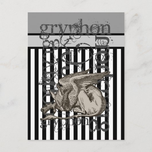 Alice in Wonderland Griffin Grunge Briefkaart (Voorkant)