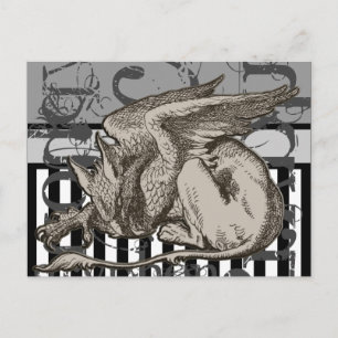 Alice in Wonderland Griffin Grunge Briefkaart