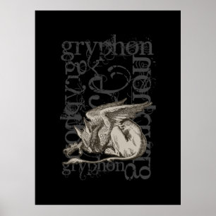 Alice in Wonderland Griffin Grunge (enkel cijfer) Poster