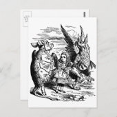 Alice in Wonderland, Griffin, Mock Turtle Briefkaart (Voorkant / Achterkant)