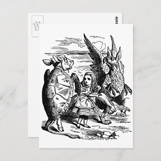 Alice in Wonderland, Griffin, Mock Turtle Briefkaart (Voorkant / Achterkant)