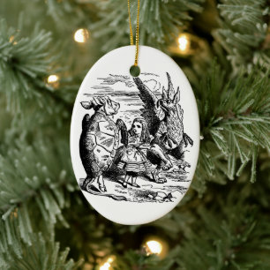 Alice in Wonderland, Griffin, Mock Turtle Keramisch Ornament