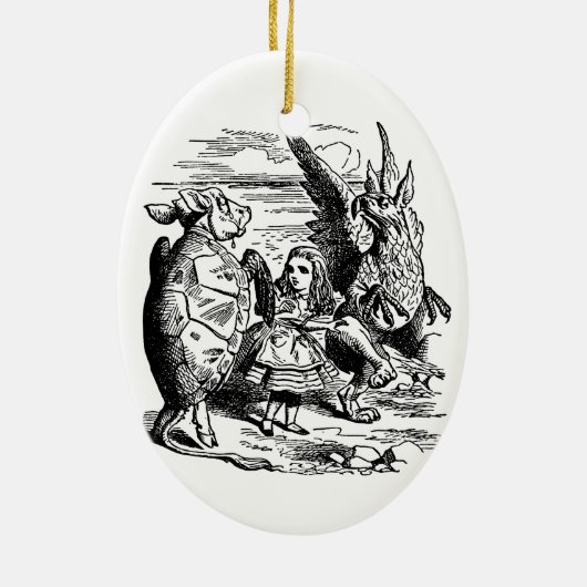 Alice in Wonderland, Griffin, Mock Turtle Keramisch Ornament (Achterkant)