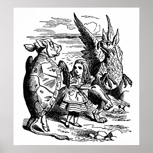 Alice in Wonderland, Griffin, Mock Turtle Poster (Voorkant)