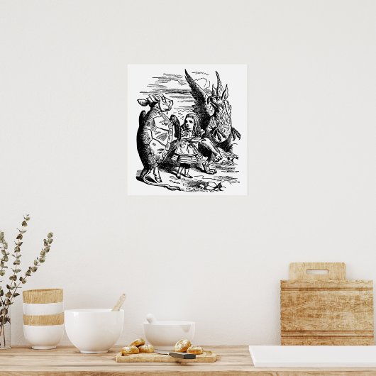 Alice in Wonderland, Griffin, Mock Turtle Poster (Keuken)