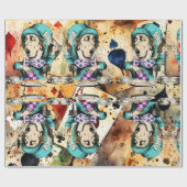 Alice in wonderland grillige gekke hatter cadeaupapier (Vlak)