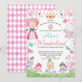 Alice in Wonderland grillige verjaardag Kaart (Voorkant / Achterkant)