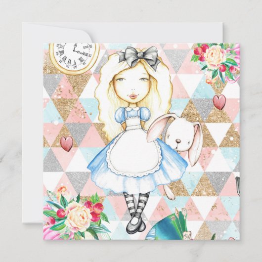 Alice in Wonderland Groet Blank Kaarten (Voorkant)