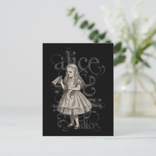 Alice in Wonderland Grunge Briefkaart (Staand voorkant)