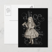Alice in Wonderland Grunge Briefkaart (Voorkant / Achterkant)